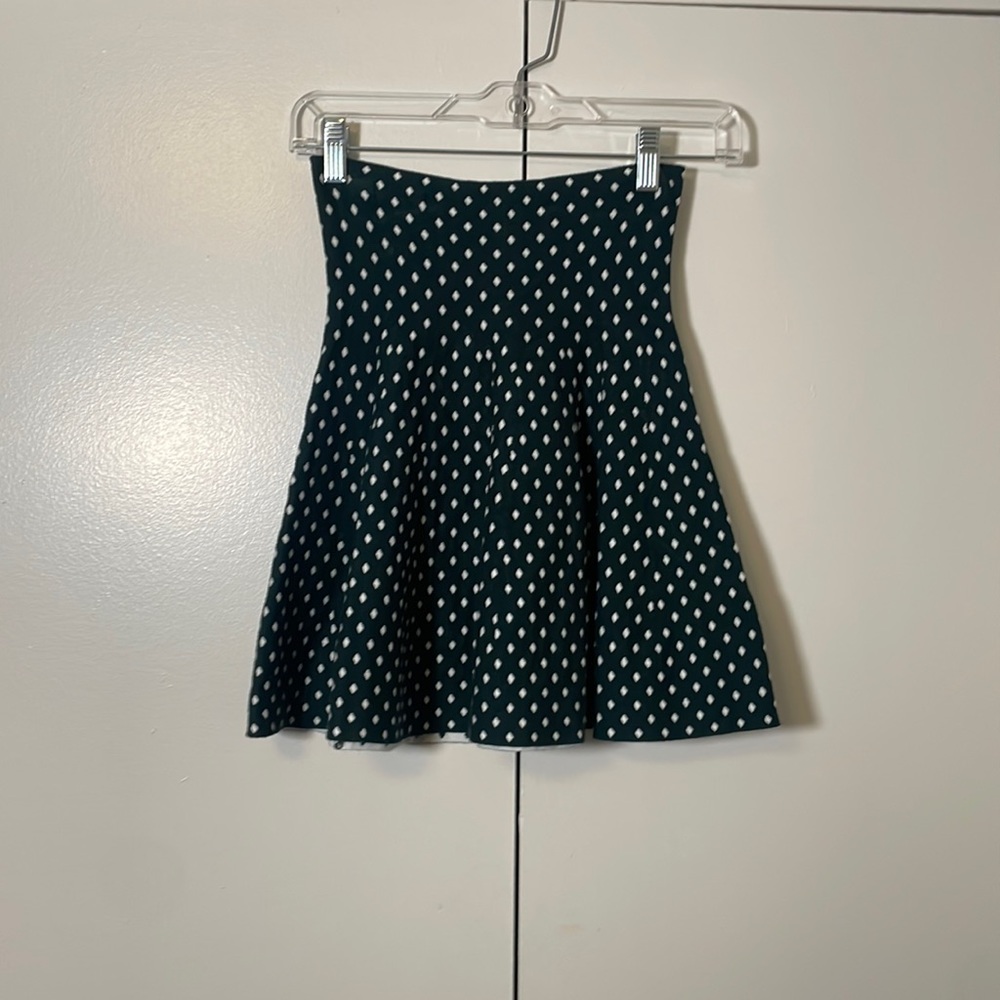 Green and White Polka Dot Sweater Skirt